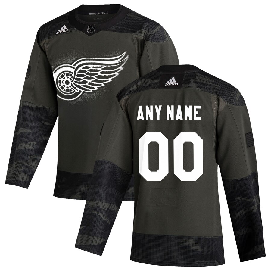 Detroit Red Wings Adidas 2019 Veterans Day Authentic Custom Practice NHL Jersey Camo->customized nhl jersey->Custom Jersey